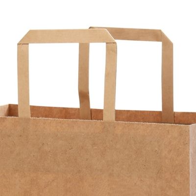 250 گرام 300 گرام مواد زیست فرسوده قابل استفاده کیف های کاغذی قهوه ای با دسته