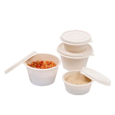 4OZ ظروف میز یکبار مصرف نشاسته ذرت چاشنی پخت و پز فنجان با پوشش