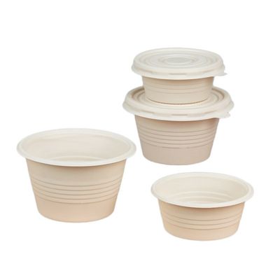 4OZ ظروف میز یکبار مصرف نشاسته ذرت چاشنی پخت و پز فنجان با پوشش