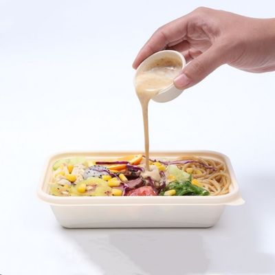 4OZ ظروف میز یکبار مصرف نشاسته ذرت چاشنی پخت و پز فنجان با پوشش