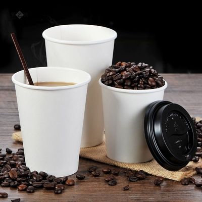 12OZ 300gm نوشابه سرد نوشیدنی کاغذ یکبار مصرف آبمیوه لیوان های کاغذ سفید با پوشش
